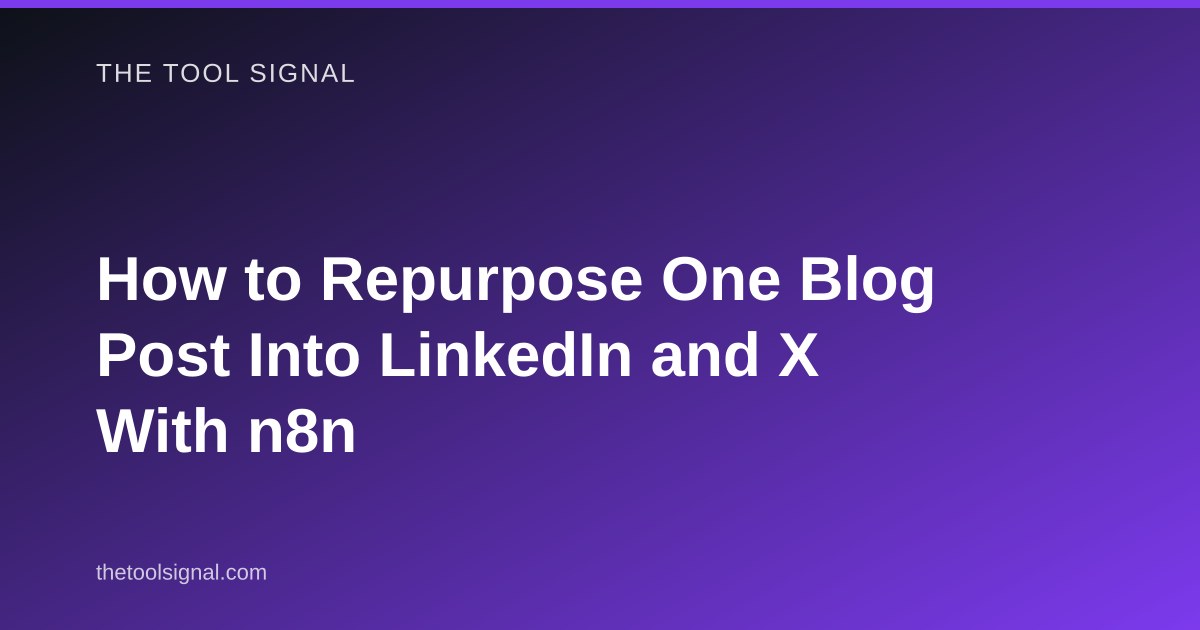 How to Repurpose One Blog Post Into LinkedIn and X With n8n